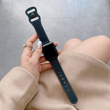 8-shape Buckle Retro Leather Replacement Strap Watchband For Apple Watch Series, 7 41mm / 6 & SE & 5 & 4 40mm / 3 & 2 & 1 38mm, 7 45mm / 6 & SE & 5 & 4 44mm / 3 & 2 & 1 42mm - DealBuddy
