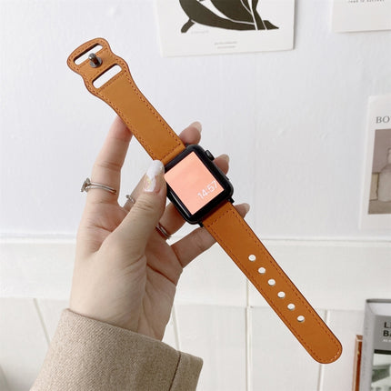 8-shape Buckle Retro Leather Replacement Strap Watchband For Apple Watch Series, 7 41mm / 6 & SE & 5 & 4 40mm / 3 & 2 & 1 38mm, 7 45mm / 6 & SE & 5 & 4 44mm / 3 & 2 & 1 42mm - DealBuddy