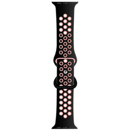 Butterfly Buckle Dual-tone Liquid Silicone Replacement Watchband For Apple Watch Series