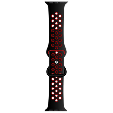 Butterfly Buckle Dual-tone Liquid Silicone Replacement Watchband For Apple Watch Series