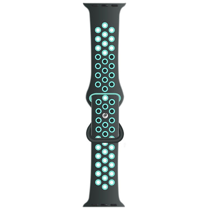 Butterfly Buckle Dual-tone Liquid Silicone Replacement Watchband For Apple Watch Series