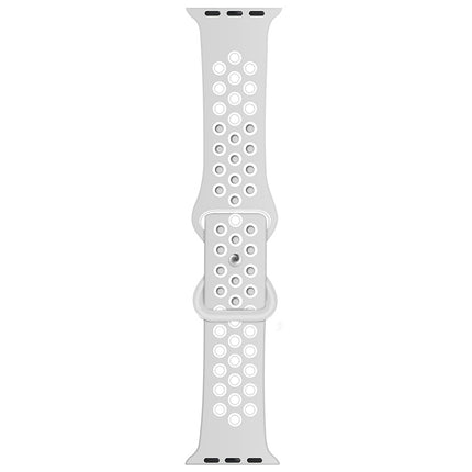 Butterfly Buckle Dual-tone Liquid Silicone Replacement Watchband For Apple Watch Series