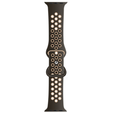 Butterfly Buckle Dual-tone Liquid Silicone Replacement Watchband For Apple Watch Series, 7 41mm / 6 & SE & 5 & 4 40mm / 3 & 2 & 1 38mm, 7 45mm / 6 & SE & 5 & 4 44mm / 3 & 2 & 1 42mm - DealBuddy