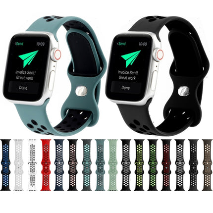 Butterfly Buckle Dual-tone Liquid Silicone Replacement Watchband For Apple Watch Series