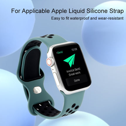 Butterfly Buckle Dual-tone Liquid Silicone Replacement Watchband For Apple Watch Series