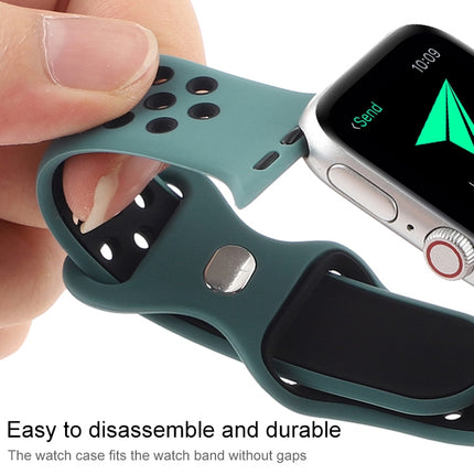 Butterfly Buckle Dual-tone Liquid Silicone Replacement Watchband For Apple Watch Series