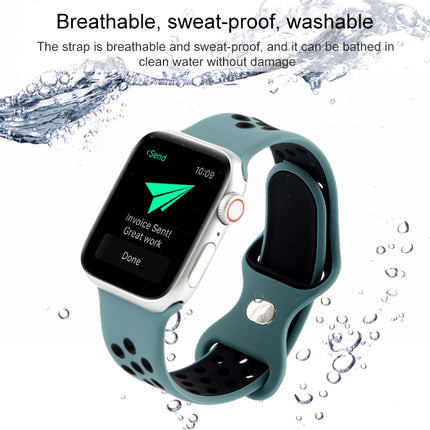 Butterfly Buckle Dual-tone Liquid Silicone Replacement Watchband For Apple Watch Series