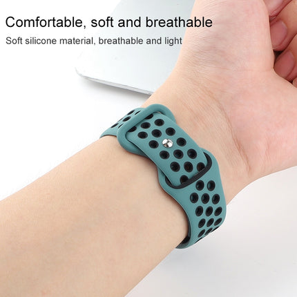 Butterfly Buckle Dual-tone Liquid Silicone Replacement Watchband For Apple Watch Series