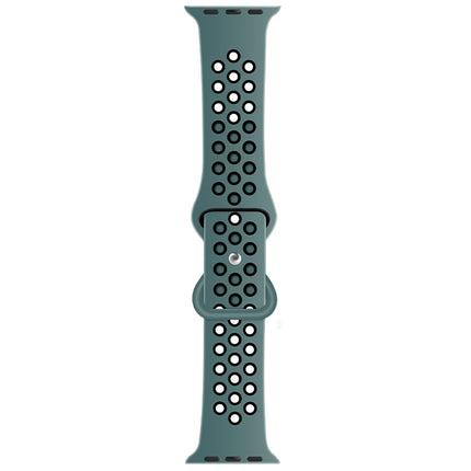 Butterfly Buckle Dual-tone Liquid Silicone Replacement Watchband For Apple Watch Series
