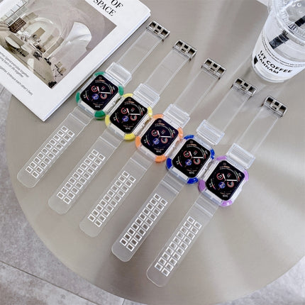 Integrated Color Contrast Replacement Strap Watchband For Apple Watch Series, 7 41mm / 6 & SE & 5 & 4 40mm / 3 & 2 & 1 38mm, 7 45mm / 6 & SE & 5 & 4 44mm / 3 & 2 & 1 42mm - DealBuddy