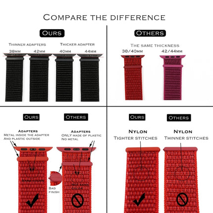 Color Matching Nylon Watchband, For Apple Watch Series 7 41mm / 6 & SE & 5 & 4 40mm / 3 & 2 & 1 38mm, For Apple Watch Series 8&7 41mm / SE 2&6&SE&5&4 40mm / 3&2&1 38mm, For Apple Watch Series 7 45mm / 6 & SE & 5 & 4 44mm / 3 & 2 & 1 42mm               ... - DealBuddy