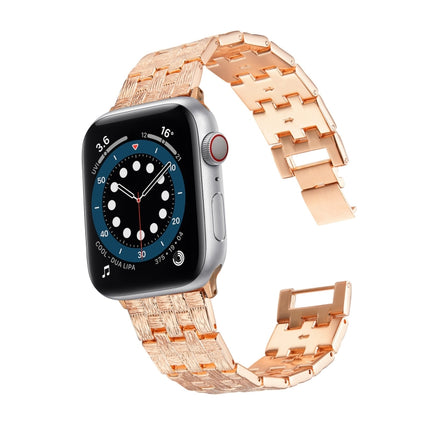 Woven Texture Stainless Steel Replacement Watchband For Apple Watch Series, 7 41mm / 6 & SE & 5 & 4 40mm / 3 & 2 & 1 38mm, 7 45mm / 6 & SE & 5 & 4 44mm / 3 & 2 & 1 42mm - DealBuddy