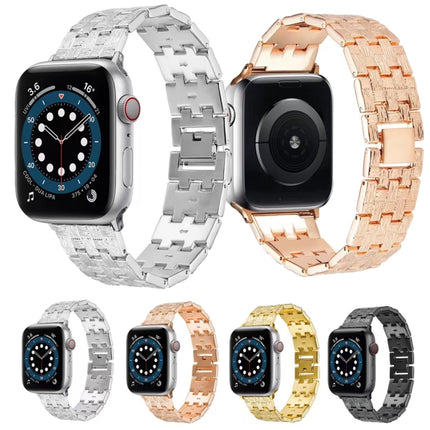 Woven Texture Stainless Steel Replacement Watchband For Apple Watch Series, 7 41mm / 6 & SE & 5 & 4 40mm / 3 & 2 & 1 38mm, 7 45mm / 6 & SE & 5 & 4 44mm / 3 & 2 & 1 42mm - DealBuddy