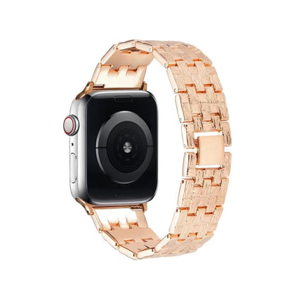 Woven Texture Stainless Steel Replacement Watchband For Apple Watch Series, 7 41mm / 6 & SE & 5 & 4 40mm / 3 & 2 & 1 38mm, 7 45mm / 6 & SE & 5 & 4 44mm / 3 & 2 & 1 42mm - DealBuddy