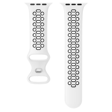 Two-color 8-buckle Silicone Replacement Strap Watchband For Apple Watch Series, 7 41mm / 6 & SE & 5 & 4 40mm / 3 & 2 & 1 38mm - DealBuddy