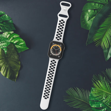 Two-color 8-buckle Silicone Replacement Strap Watchband For Apple Watch Series - DealBuddy