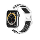 Two-color 8-buckle Silicone Replacement Strap Watchband For Apple Watch Series, 7 41mm / 6 & SE & 5 & 4 40mm / 3 & 2 & 1 38mm - DealBuddy