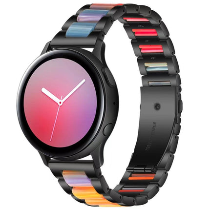 Three-beads Steel + Resin Replacement Strap Watchband, For Samsung Smart Watch 20mm, For Samsung Smart Watch 22mm - DealBuddy