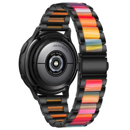 Three-beads Steel + Resin Replacement Strap Watchband, For Samsung Smart Watch 20mm, For Samsung Smart Watch 22mm - DealBuddy