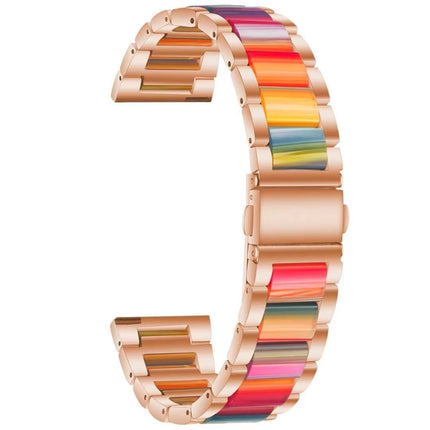 Three-beads Steel + Resin Replacement Strap Watchband, For Samsung Smart Watch 20mm, For Samsung Smart Watch 22mm - DealBuddy
