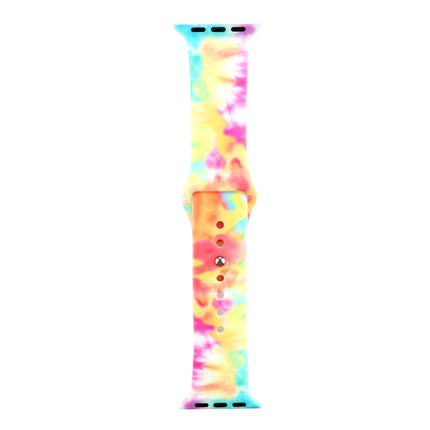 Silicone Painted Pattern Replacement Watchband For Apple Watch Series, 7 41mm / 6 & SE & 5 & 4 40mm / 3 & 2 & 1 38mm, 7 45mm / 6 & SE & 5 & 4 44mm / 3 & 2 & 1 42mm - DealBuddy