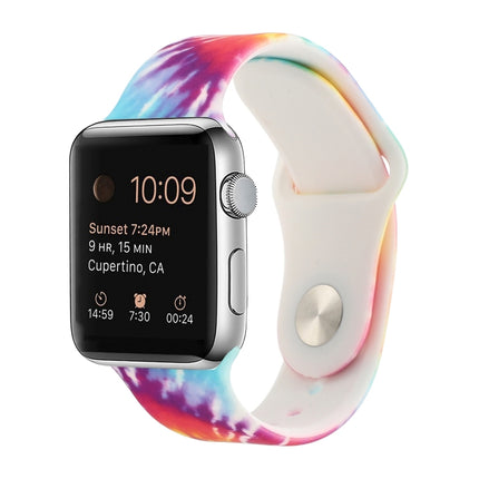 Silicone Painted Pattern Replacement Watchband For Apple Watch Series, 7 41mm / 6 & SE & 5 & 4 40mm / 3 & 2 & 1 38mm, 7 45mm / 6 & SE & 5 & 4 44mm / 3 & 2 & 1 42mm - DealBuddy