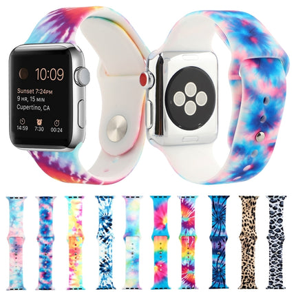 Silicone Painted Pattern Replacement Watchband For Apple Watch Series, 7 41mm / 6 & SE & 5 & 4 40mm / 3 & 2 & 1 38mm, 7 45mm / 6 & SE & 5 & 4 44mm / 3 & 2 & 1 42mm - DealBuddy