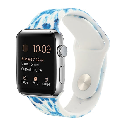 Silicone Painted Pattern Replacement Watchband For Apple Watch Series, 7 41mm / 6 & SE & 5 & 4 40mm / 3 & 2 & 1 38mm, 7 45mm / 6 & SE & 5 & 4 44mm / 3 & 2 & 1 42mm - DealBuddy