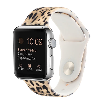 Silicone Painted Pattern Replacement Watchband For Apple Watch Series, 7 41mm / 6 & SE & 5 & 4 40mm / 3 & 2 & 1 38mm, 7 45mm / 6 & SE & 5 & 4 44mm / 3 & 2 & 1 42mm - DealBuddy