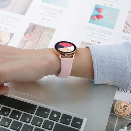For Galaxy Watch Active 2 Smart Watch Solid Color Silicone Wrist Strap Watchband, L, S - DealBuddy
