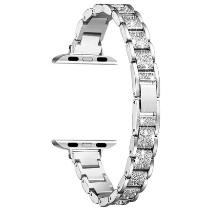 14mm Three-beads Diamond Aluminum Alloy Replacement Strap Watchband For Apple Watch Series, 7 41mm / 6 & SE & 5 & 4 40mm / 3 & 2 & 1 38mm, 7 45mm / 6 & SE & 5 & 4 44mm / 3 & 2 & 1 42mm - DealBuddy