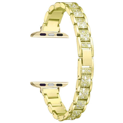 14mm Three-beads Diamond Aluminum Alloy Replacement Strap Watchband For Apple Watch Series, 7 41mm / 6 & SE & 5 & 4 40mm / 3 & 2 & 1 38mm, 7 45mm / 6 & SE & 5 & 4 44mm / 3 & 2 & 1 42mm - DealBuddy