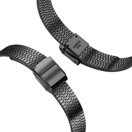 14mm Seven-beads Double Safety Buckle Slim Steel Replacement Strap Watchband For Apple Watch Series, 7 41mm / 6 & SE & 5 & 4 40mm / 3 & 2 & 1 38mm, 7 45mm / 6 & SE & 5 & 4 44mm / 3 & 2 & 1 42mm - DealBuddy