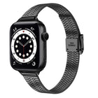 14mm Seven-beads Double Safety Buckle Slim Steel Replacement Strap Watchband For Apple Watch Series, 7 41mm / 6 & SE & 5 & 4 40mm / 3 & 2 & 1 38mm, 7 45mm / 6 & SE & 5 & 4 44mm / 3 & 2 & 1 42mm - DealBuddy