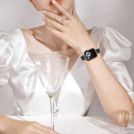 14mm Seven-beads Double Safety Buckle Slim Steel Replacement Strap Watchband For Apple Watch Series - DealBuddy