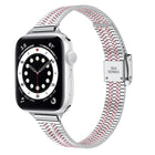 14mm Seven-beads Double Safety Buckle Slim Steel Replacement Strap Watchband For Apple Watch Series - DealBuddy