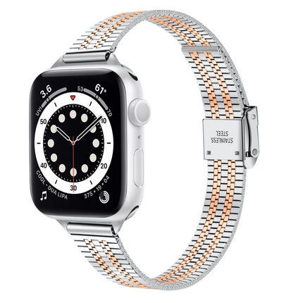 14mm Seven-beads Double Safety Buckle Slim Steel Replacement Strap Watchband For Apple Watch Series, 7 41mm / 6 & SE & 5 & 4 40mm / 3 & 2 & 1 38mm, 7 45mm / 6 & SE & 5 & 4 44mm / 3 & 2 & 1 42mm - DealBuddy