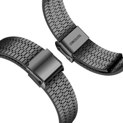 Seven-beads Double Safety Buckle Steel Replacement Strap Watchband For Apple Watch Series, 7 41mm / 6 & SE & 5 & 4 40mm / 3 & 2 & 1 38mm, 7 45mm / 6 & SE & 5 & 4 44mm / 3 & 2 & 1 42mm - DealBuddy