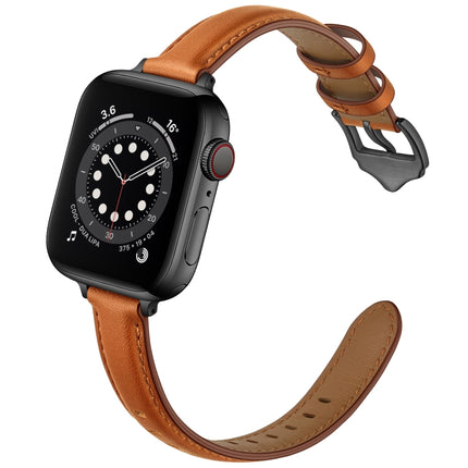 Business Style Leather Replacement Strap Watchband For Apple Watch Series, 7 41mm / 6 & SE & 5 & 4 40mm / 3 & 2 & 1 38mm, 7 45mm / 6 & SE & 5 & 4 44mm / 3 & 2 & 1 42mm - DealBuddy