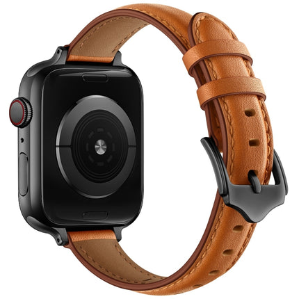 Business Style Leather Replacement Strap Watchband For Apple Watch Series, 7 41mm / 6 & SE & 5 & 4 40mm / 3 & 2 & 1 38mm, 7 45mm / 6 & SE & 5 & 4 44mm / 3 & 2 & 1 42mm - DealBuddy