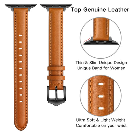 Business Style Leather Replacement Strap Watchband For Apple Watch Series, 7 41mm / 6 & SE & 5 & 4 40mm / 3 & 2 & 1 38mm, 7 45mm / 6 & SE & 5 & 4 44mm / 3 & 2 & 1 42mm - DealBuddy