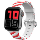 Two-color Twist Silicone Replacement Strap Watchband For Apple Watch Series, 7 41mm / 6 & SE & 5 & 4 40mm / 3 & 2 & 1 38mm, 7 45mm / 6 & SE & 5 & 4 44mm / 3 & 2 & 1 42mm - DealBuddy
