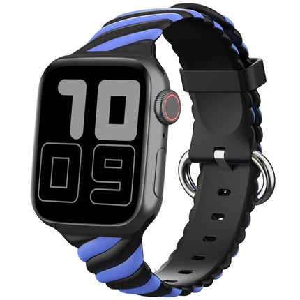 Two-color Twist Silicone Replacement Strap Watchband For Apple Watch Series, 7 41mm / 6 & SE & 5 & 4 40mm / 3 & 2 & 1 38mm, 7 45mm / 6 & SE & 5 & 4 44mm / 3 & 2 & 1 42mm - DealBuddy