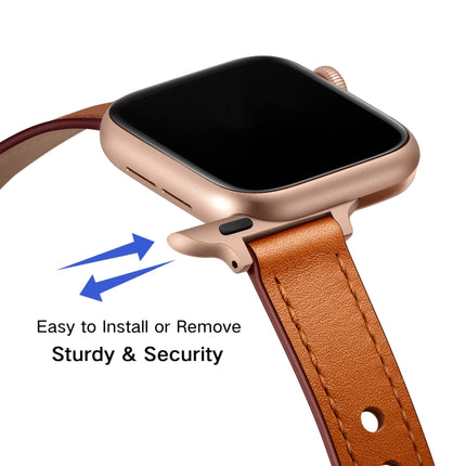 14mm Couple Style Leather Replacement Strap Watchband For Apple Watch Series, 7 41mm / 6 & SE & 5 & 4 40mm / 3 & 2 & 1 38mm, 7 45mm / 6 & SE & 5 & 4 44mm / 3 & 2 & 1 42mm - DealBuddy