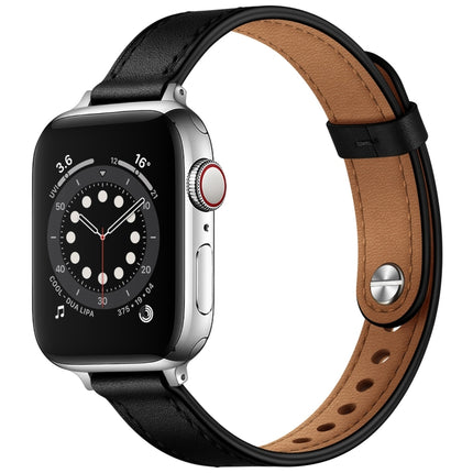 14mm Couple Style Leather Replacement Strap Watchband For Apple Watch Series, 7 41mm / 6 & SE & 5 & 4 40mm / 3 & 2 & 1 38mm, 7 45mm / 6 & SE & 5 & 4 44mm / 3 & 2 & 1 42mm - DealBuddy