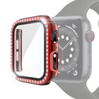 Electroplating PC Single Row Diamond Protective Case with Tempered Glass Film For Apple Watch Series, For Apple Watch Series 6 / 5 / 4 / Watch SE 40mm, For Apple Watch Series 6 / 5 / 4 / Watch SE 44mm - DealBuddy