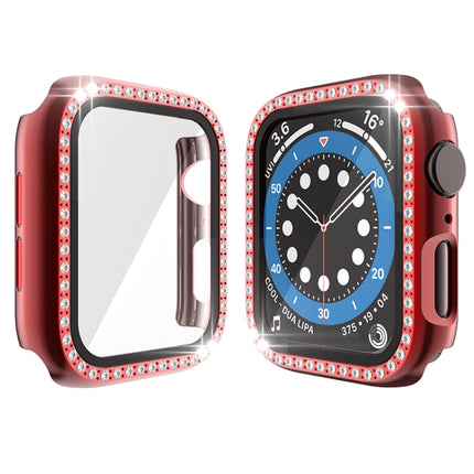 Electroplating PC Single Row Diamond Protective Case with Tempered Glass Film For Apple Watch Series, For Apple Watch Series 6 / 5 / 4 / Watch SE 40mm, For Apple Watch Series 6 / 5 / 4 / Watch SE 44mm - DealBuddy