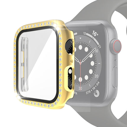 Electroplating PC Single Row Diamond Protective Case with Tempered Glass Film For Apple Watch Series, For Apple Watch Series 6 / 5 / 4 / Watch SE 40mm, For Apple Watch Series 6 / 5 / 4 / Watch SE 44mm - DealBuddy