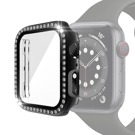 Electroplating PC Single Row Diamond Protective Case with Tempered Glass Film For Apple Watch Series, For Apple Watch Series 6 / 5 / 4 / Watch SE 40mm, For Apple Watch Series 6 / 5 / 4 / Watch SE 44mm - DealBuddy