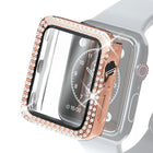 Electroplating PC Double Rows Diamond Protective Case with Tempered Glass Film For Apple Watch Series, For Apple Watch Series 6 / 5 / 4 / Watch SE 40mm, For Apple Watch Series 6 / 5 / 4 / Watch SE 44mm - DealBuddy